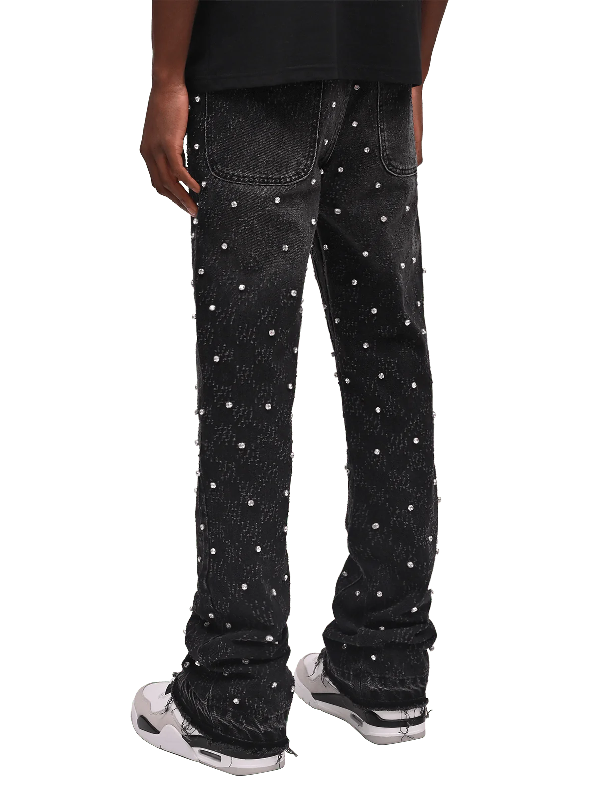 RHINESTONE FLARE  - BLACK