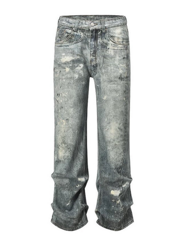 STAINED GREY JEANS DENIM