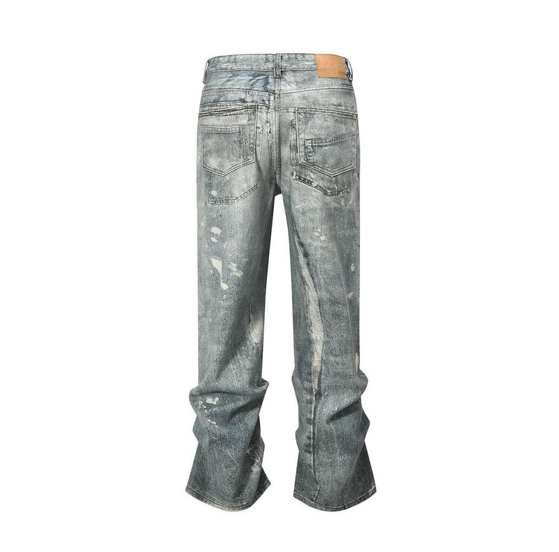 STAINED GREY JEANS DENIM